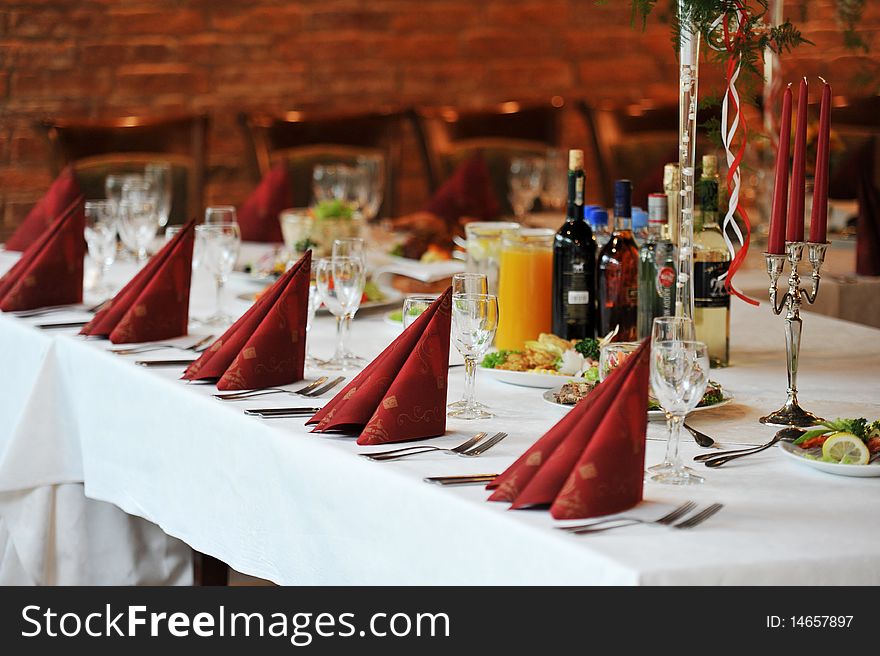 Table With Food And Drink