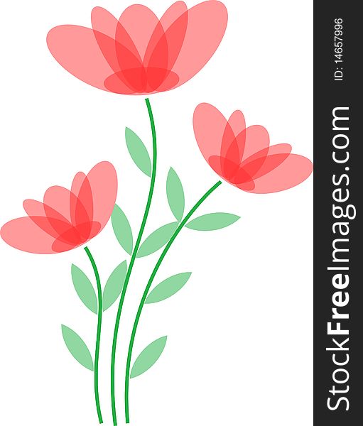 Abstract flowers on wihite background. Abstract flowers on wihite background