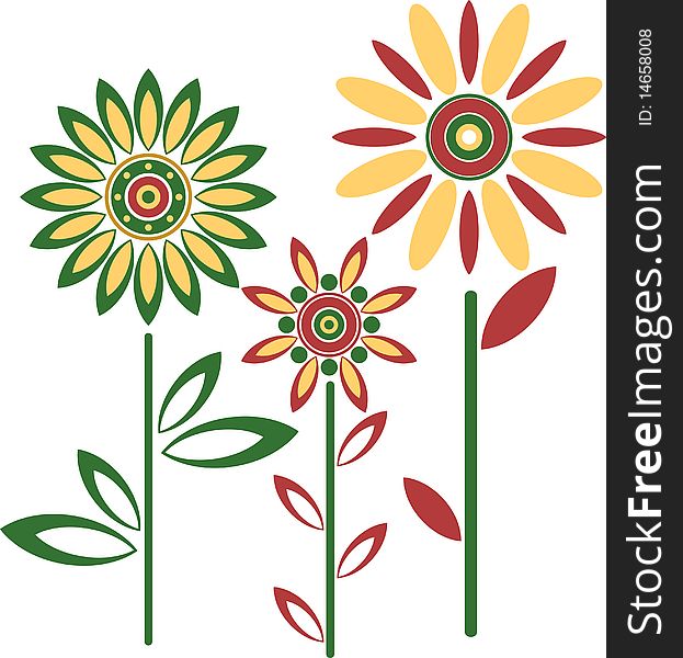 Abstract Vector Flowers