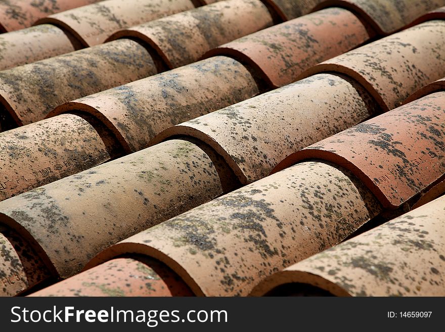Old French roof tiles making a textured background