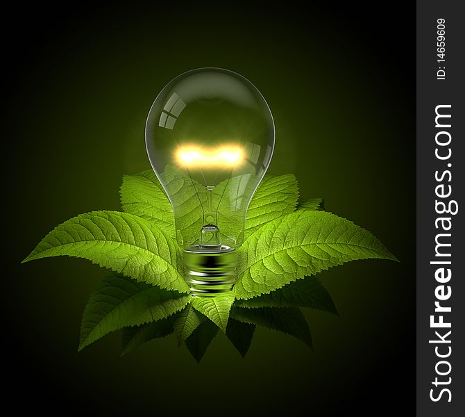Light Bulb With Leafs