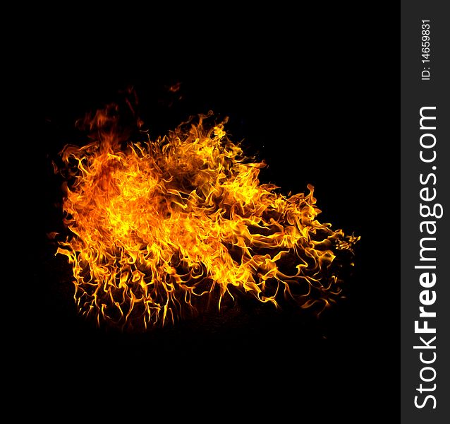 Isolated flame on black background