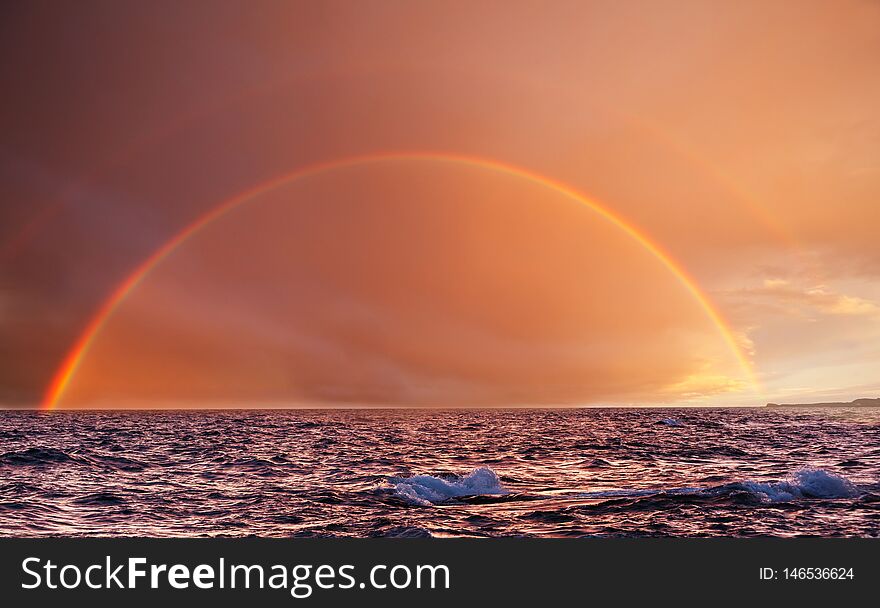 Bright colorful natural rainbow. Good for natural background.