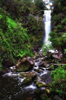 Cascading Waterfall In The Jungle Stock Photography