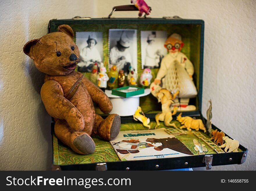 Old Children`s Soft Toys Animals Toys Made In The Soviet Union In The USSR.