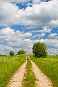 Road Through The Meadow Royalty Free Stock Photo Road Through The Meadow Royalty Free Stock Photo
