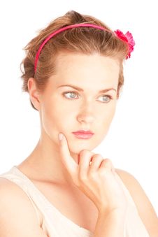 Close Up Portrait Of Thoughtful Girl Royalty Free Stock Photo Close Up Portrait Of Thoughtful Girl Royalty Free Stock Photo