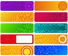Six Multi-coloured Banners Royalty Free Stock Photography