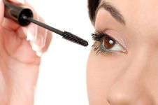 Applying Mascara Using Lash Brush Stock Photography Applying Mascara Using Lash Brush Stock Photography