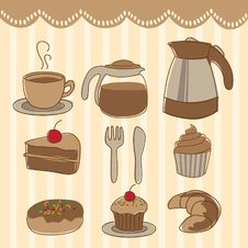 Food And Drink Icon Set Stock Photography