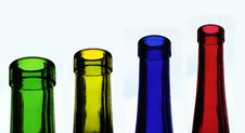 Four Coloured Bottles Royalty Free Stock Image Four Coloured Bottles Royalty Free Stock Image