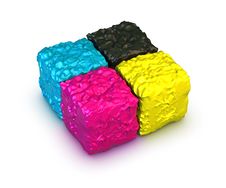 Color Cubes, Cmyk Palette Stock Photos
