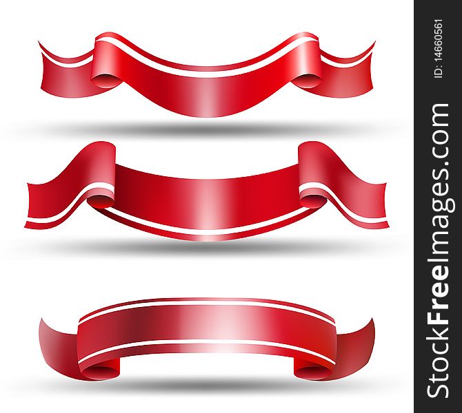 Red labels. Vector set labels