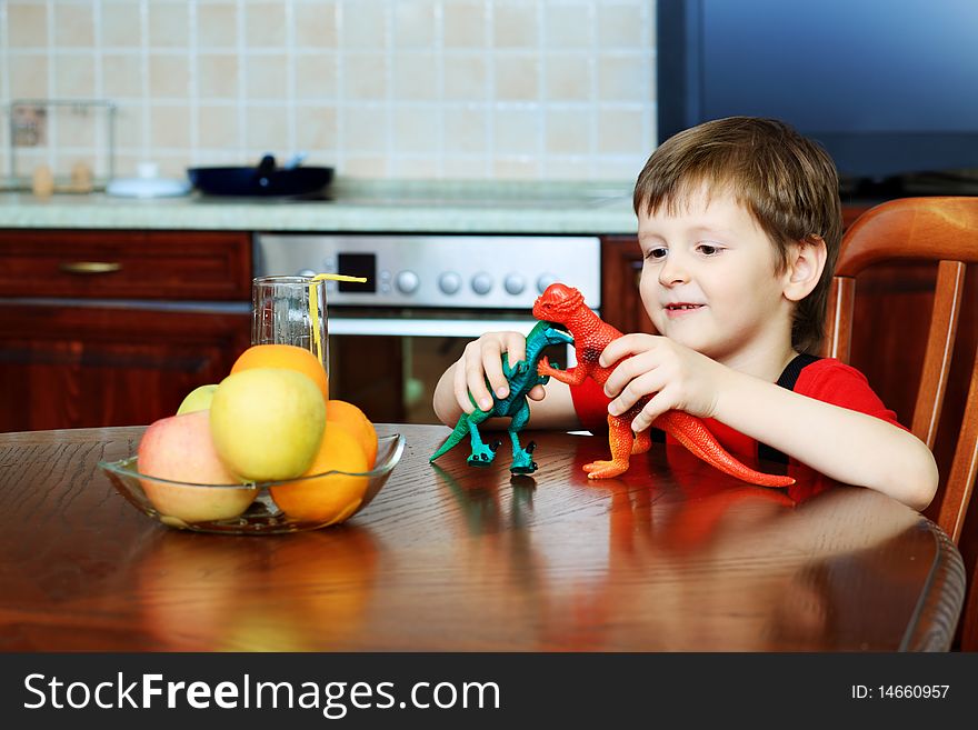 Fruits and boy