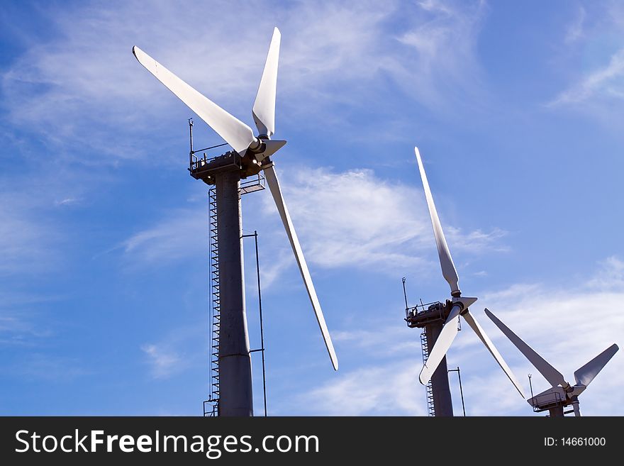 Wind turbines for clean alternative energy. Wind turbines for clean alternative energy