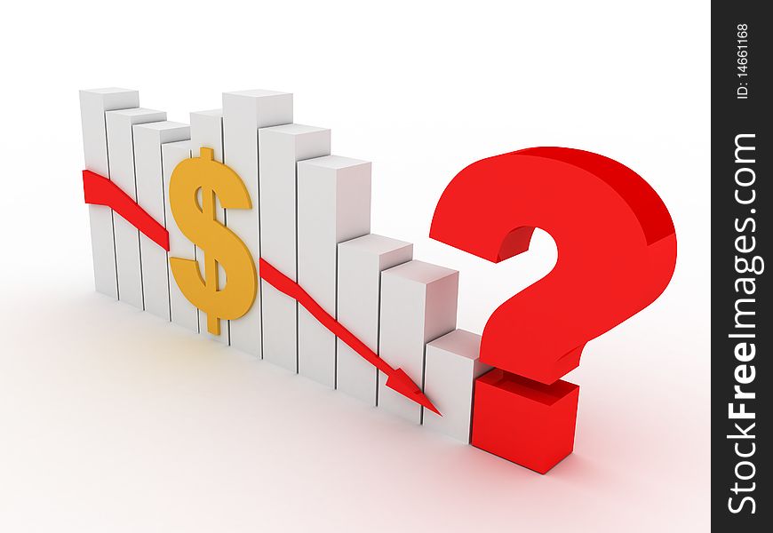 Diagramme of falling of an dollar exchange rate