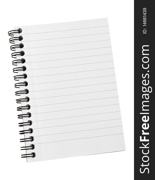 Open notepad isolated in white. Open notepad isolated in white