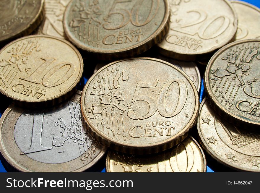Euro coins, closeup.  business background. Euro coins, closeup.  business background.