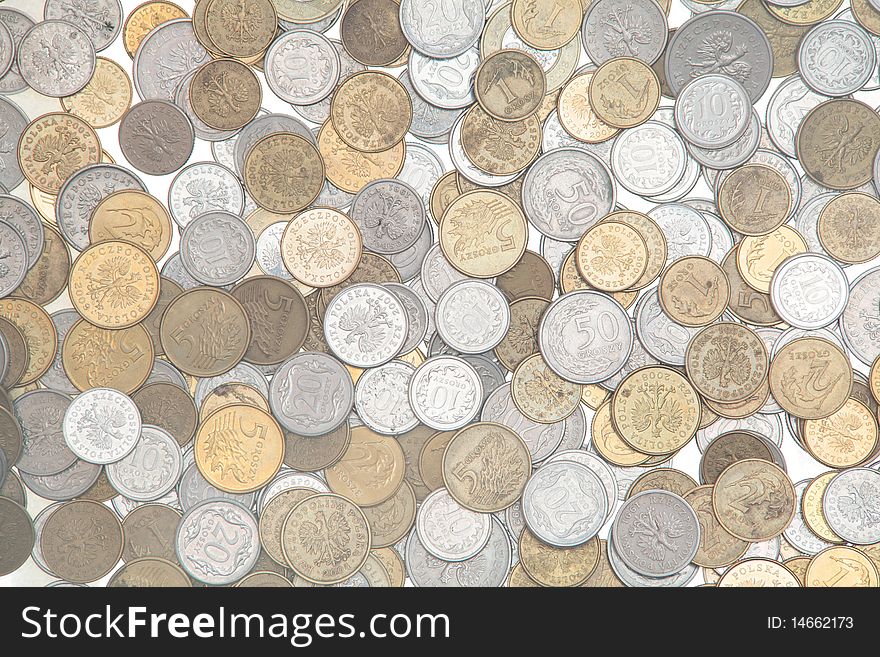 Background of diferent pln coins
