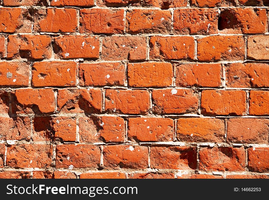 Grunge red brick wall texture