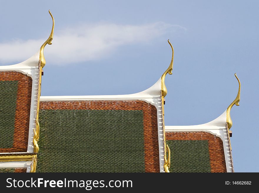 Roof of Wat Phra Keaw at Bangkok, Thailand