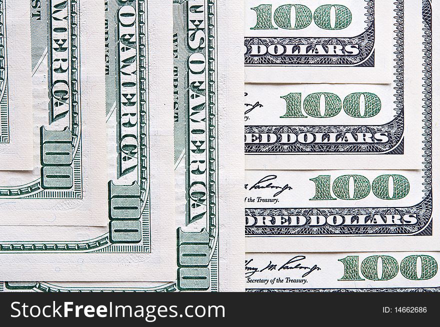 Dollar hundred banknote background. closeup. Dollar hundred banknote background. closeup