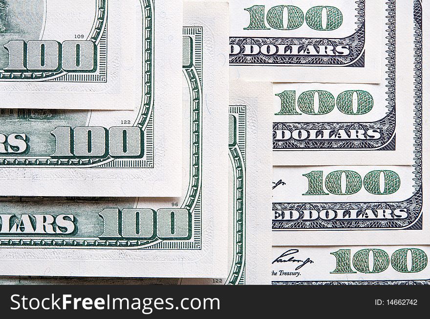 Dollar hundred banknote background. closeup. Dollar hundred banknote background. closeup