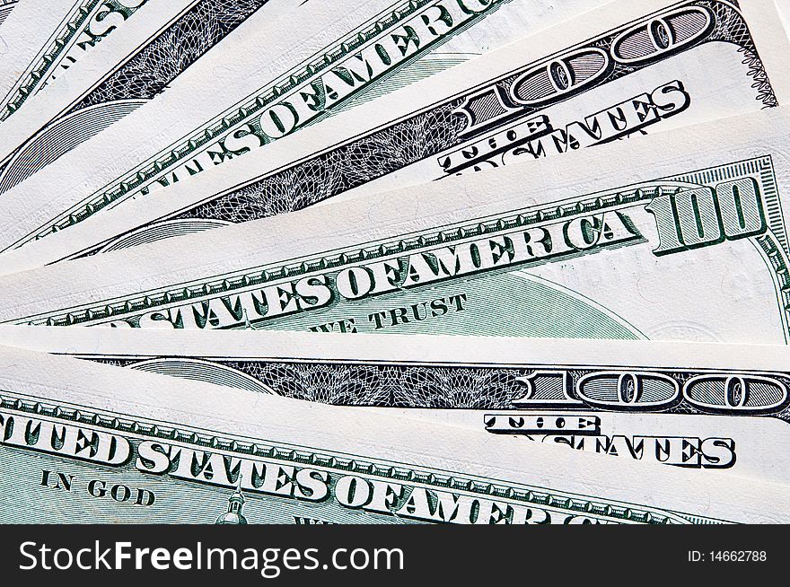 Dollar hundred banknote background. closeup. Dollar hundred banknote background. closeup