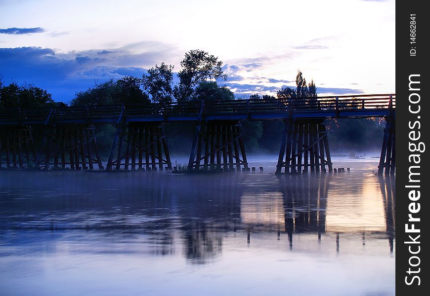 Bridge over the morning river