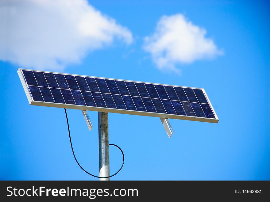 Solar sign on clear sky