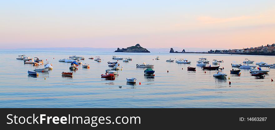 This is a photo of fishing boats in the sea