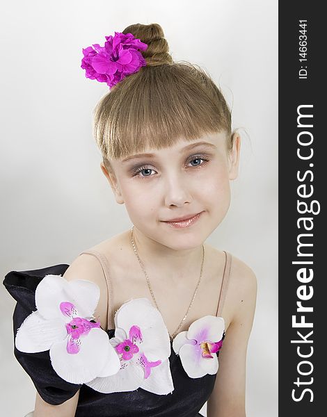 Portrait of the young dancer to a white background. Portrait of the young dancer to a white background