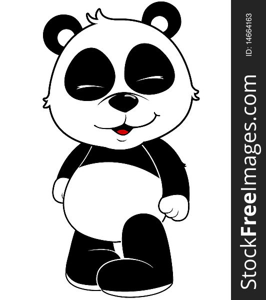 Baby Panda Illustration sit on a white background
