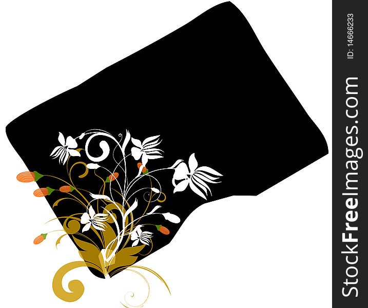 Abstract floral background with black frame