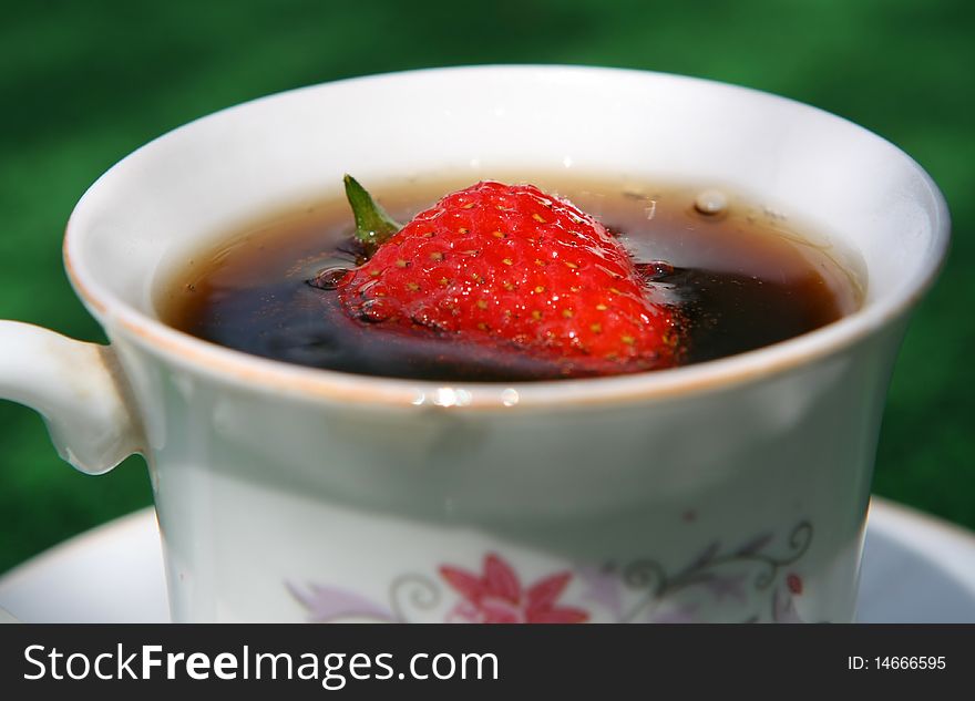 Closeup Of Strawberry Coffee