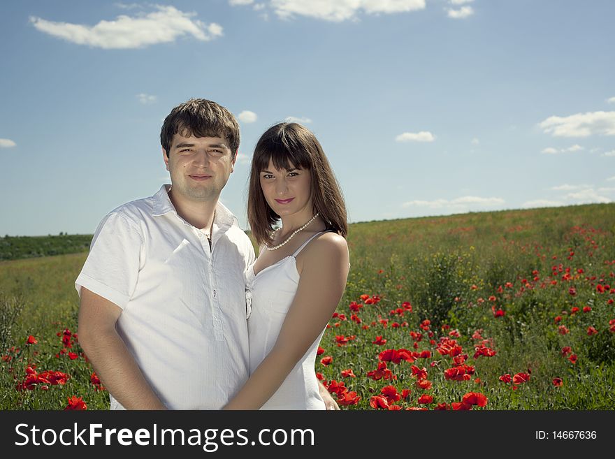 Boy and girl posing in the middle of nature. Boy and girl posing in the middle of nature