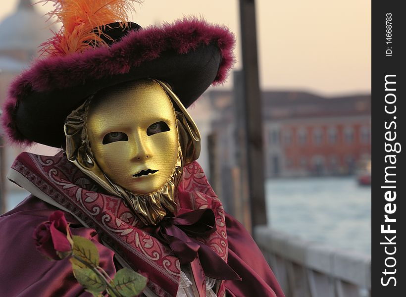 Venice Carnival Festival, Man with Golden Mask