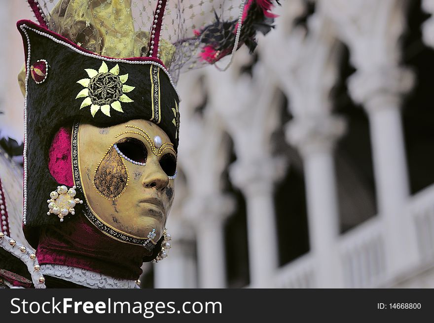 Venice Carnival Festival, Mask With Eye Drops