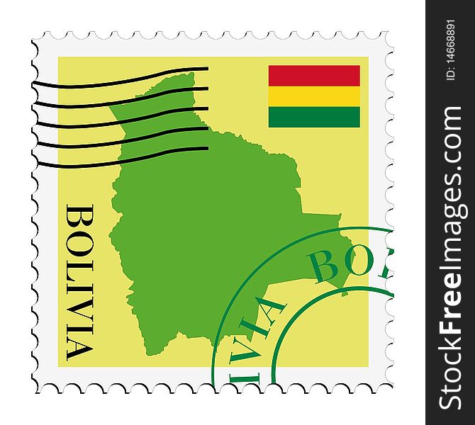 Vector stamp in colors of Bolivia. Vector stamp in colors of Bolivia