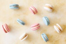 Beautiful Composition With Colorful Macaroon Cookies Stock Photo
