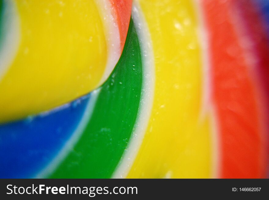 Macro shot of a colorful lollipop