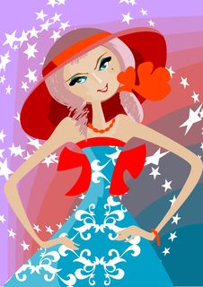 Girl In A Hat With A Flower Royalty Free Stock Photos Girl In A Hat With A Flower Royalty Free Stock Photos