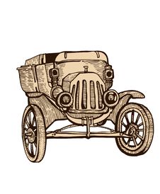 Vintage Hand-drawn Car Royalty Free Stock Image