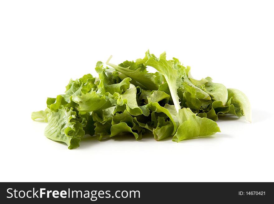 A green salad isolated on white background