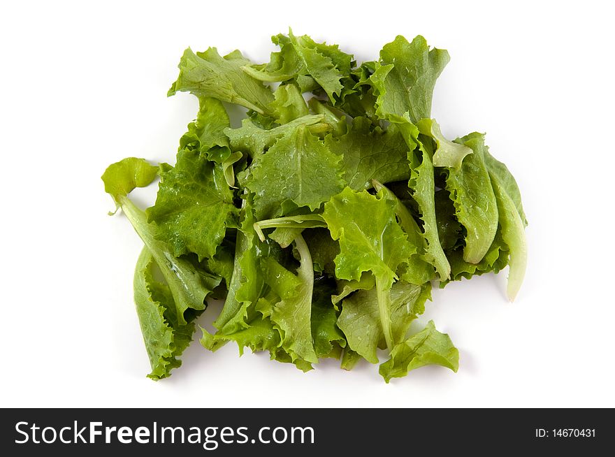 A green salad isolated on white background