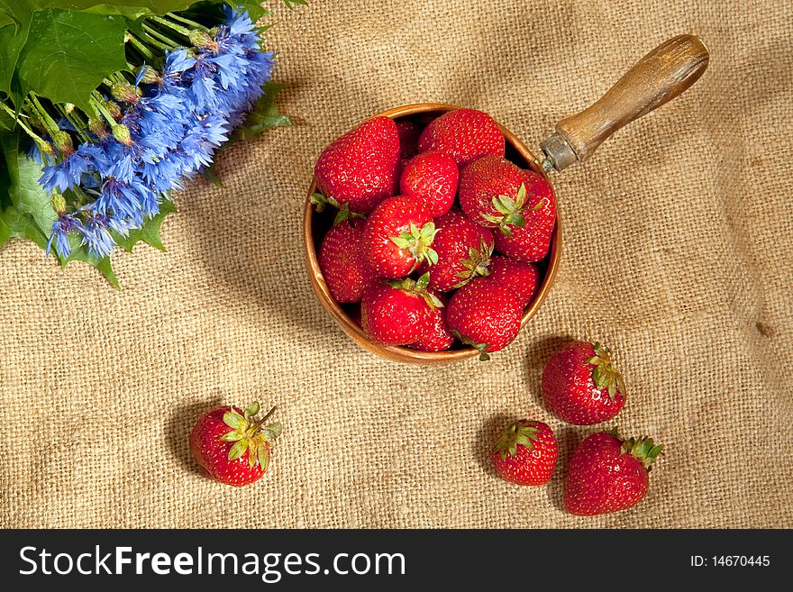 Strawberry With Cornflowers