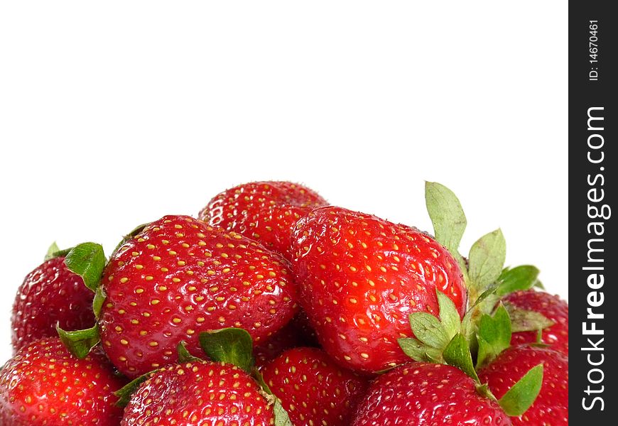 Delicious strawberry on a white background, isolation. Delicious strawberry on a white background, isolation