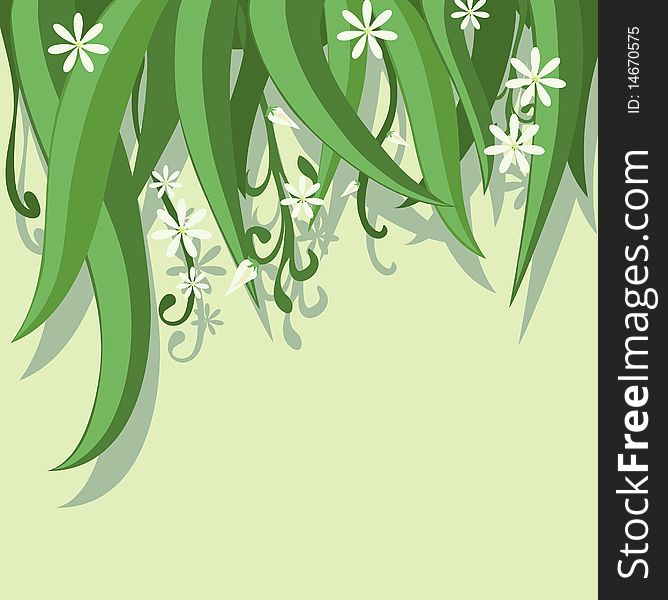 Decorative green floral frame background. Decorative green floral frame background