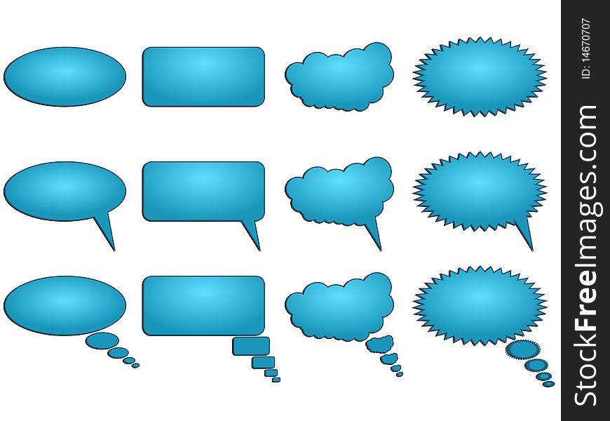 Collection of word bubbles, dialogue balloons. Collection of word bubbles, dialogue balloons