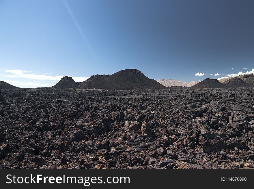 Craters of the Moon in the state of Idaho. Craters of the Moon in the state of Idaho